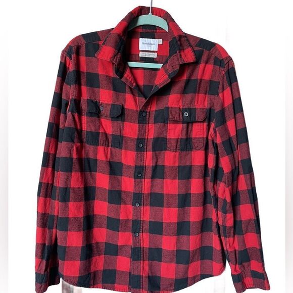Goodfellow & Co Men’s Buffalo Plaid 100% Cotton Button Down Flannel (Size: LG) - Picture 1 of 13